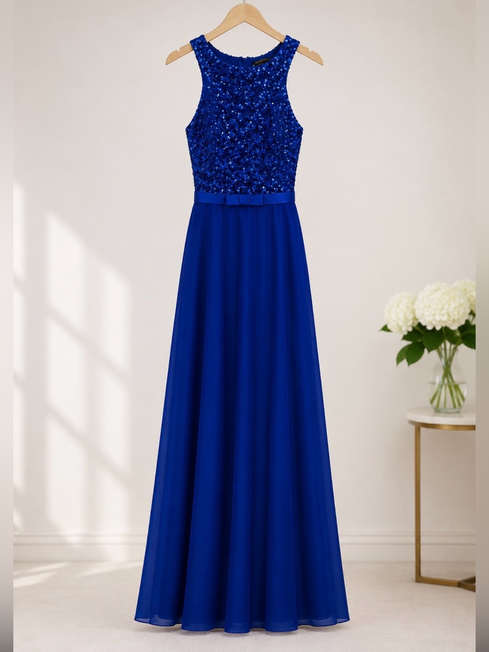 Royal Blue Sequin Bodice Formal Gown Size __ – Wedding Guest/Prom/Evening Dress